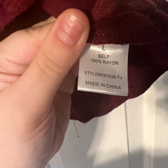 Juniors large Maroon solid tank top tribal print halter Scoop style rayon - Picture 9 of 10